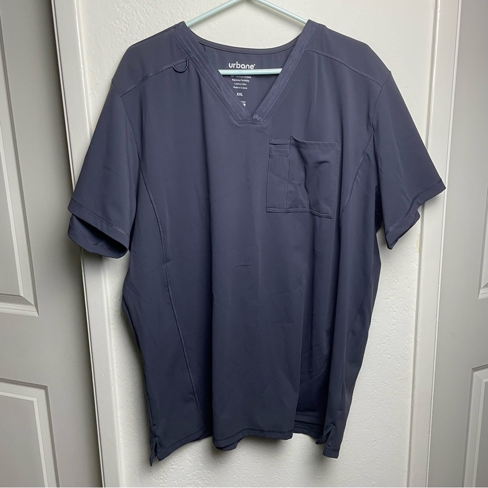 Urbane Impulse Scrub Top Unisex Adults Size XXL Grey Scrub Top Maximum Stretch